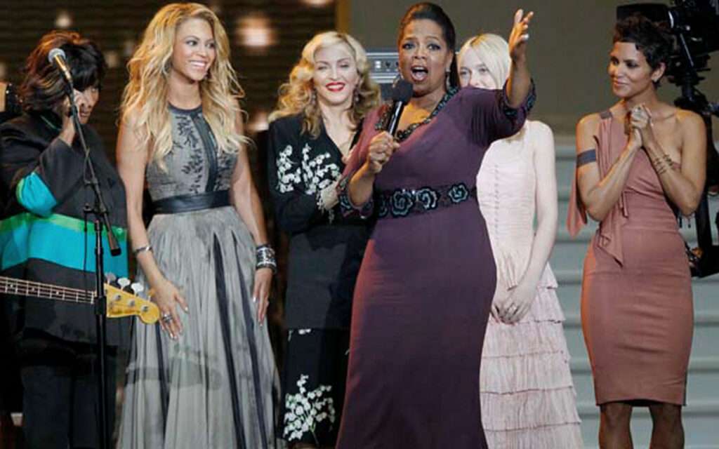 Heels Agency Editor Demi Karan Inspirational Feature Article Oprah Winfrey on Stage with Beyonce Madonna