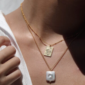 Heels Agency Editor Demi Karan Indigo Jade Jewellery Baroque Pearl Necklace Gold