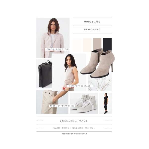 Heels Agency Editor Demi Karan Ed-it.co Creative Agency Digital & Print Design Mini Branding & Website Package Mood Board White