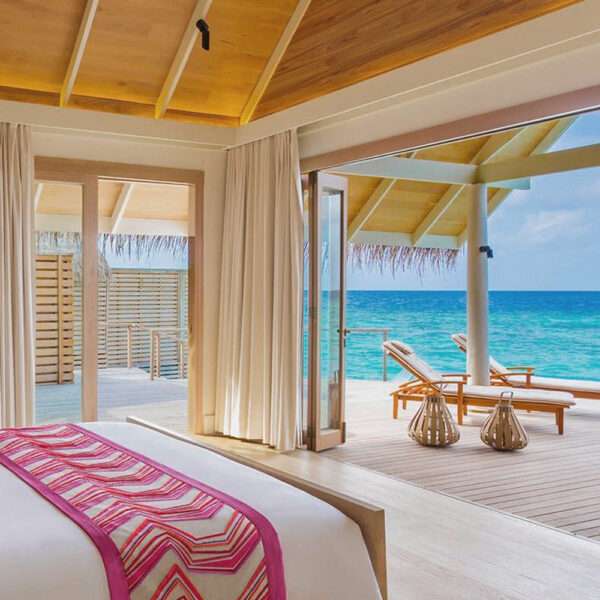 Heels Agency Editor Demi Karan Milaidhoo Island Resort Maldives Over Water Villa Bedroom Maldives