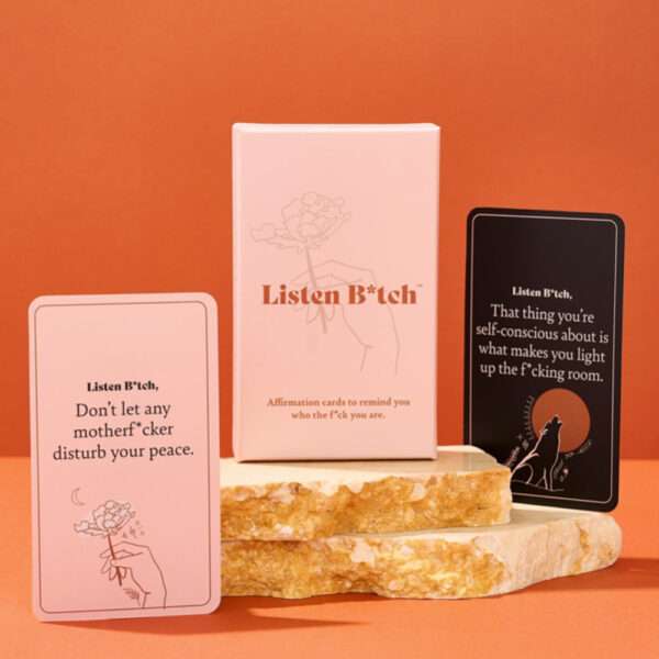 Heels Agency Girlboss Women Empower Women Feature Listen B*itch Affirmation Cards Editor Demi Karan ed-it.co