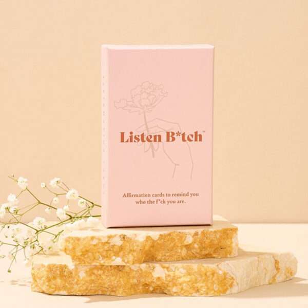 Heels Agency Girlboss Women Empower Women Feature Listen B*itch Affirmation Cards Editor Demi Karan ed-it.co