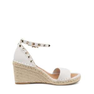Heels Agency Midas Shoes Heels Gigi White Leather Jute Wedge Sandals Editor Demi Karan ed-it.co