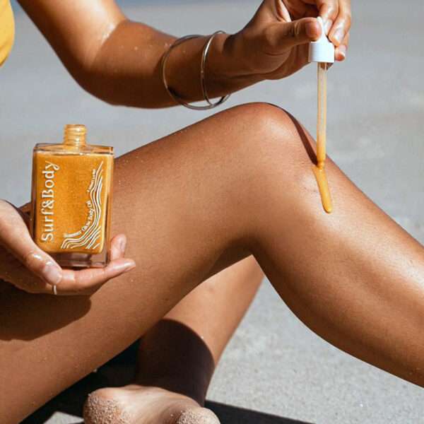 Heels Agency Feature Surf n Body Summer Glow Shimmering Body Oil ed-it.co flaunt.media Founder Demi Karan