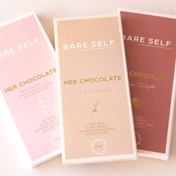 Heels Agency Featuring Bare Self Chocolates for HER women wellness ed-it.co flaunt.media Founder Demi Karan Her Chocolate Bundle