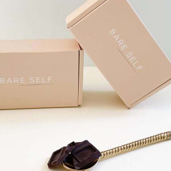 Heels Agency Featuring Bare Self Chocolates for HER women wellness ed-it.co flaunt.media Founder Demi Karan Her Chocolate Salted Caramel